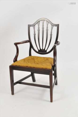 A George III mahogany elbow chair