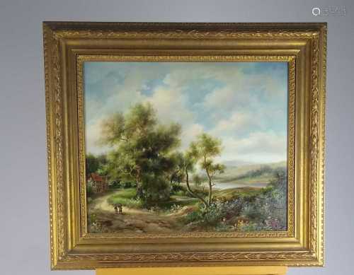G Higginson (British School 19th Century), Oil Landscape