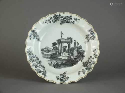 Worcester plate, circa 1760