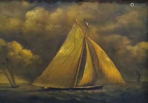 Oil on Copper study of a Sailboat