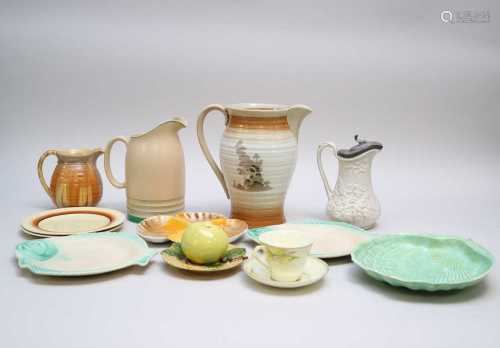 A group of Art Deco and mid-20th century English ceramics comprising Shelley, examples including a