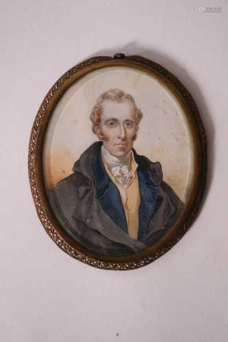 Miniature Portrait of a Gentleman with White Stock