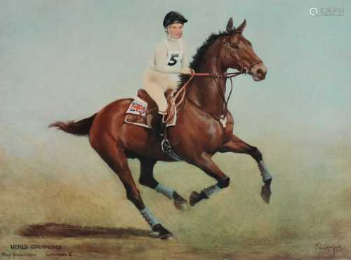 After Susan Crawford (British b.1941), World Champion Mary Gordon Watson on Cornishman V