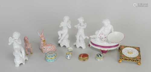 Ceramics to include Herend, Davenport imari, Capodimonte and enamel boxes