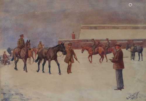 Major G.A. Cattley (British 1878-1966), Cavalry Horse Inspection