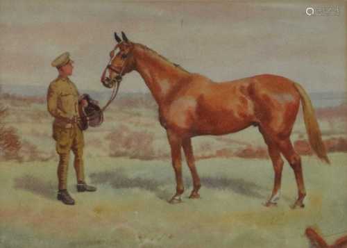 Watercolour of a Cavalry Horse