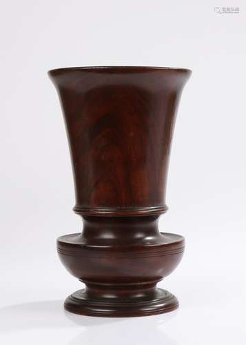 Late 19th Century Lignum Vitae Urn, English, circa 1860 - 1870. the vase shaped urn turned from