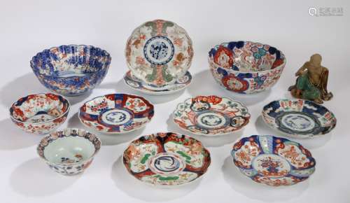 Collection of Japanese Satsuma wares, to include plates and bowls, also together with a pottery