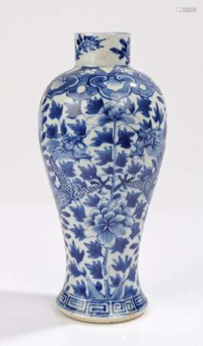 Chinese porcelain vase, decorated with dragons and flower surround, four character mark to the base,