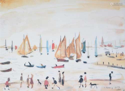 λ Laurence Stephen Lowry (British 1887-1976) , Boats at Lytham