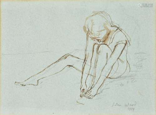 λ John Ward (British 1917-2007) , Girl touching toes