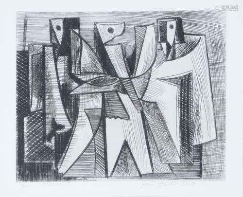 λ Jan Hladik (Slovak 1927-2008) , Trojice (Trinity) Etching