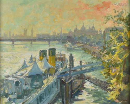 λ Tessa Spencer Pryse (Welsh b.1940) , From Waterloo Bridge