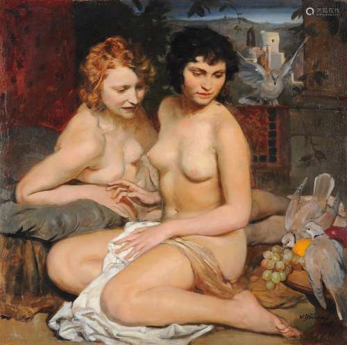 λ Vladimir Stribrny (Czech 1905-1970) , Two nudes