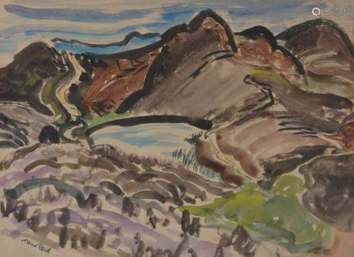 λ Attributed to Nano Reid (Irish 1905-1981), Landscape with hills