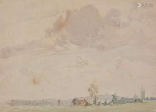 Philip Wilson Steer (British 1860-1942) , Landscape with a church beyond