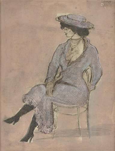 David Schneuer (Israeli 1905-1988) , Sitting Pretty