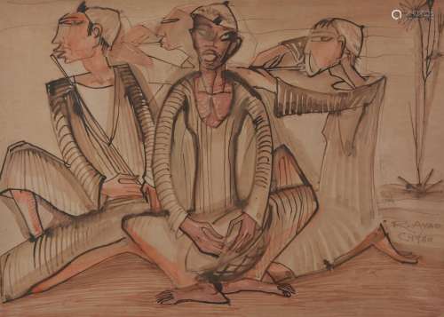 Ragheb Ayad (Egyptian 1892-1982) , The musicians