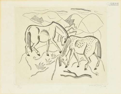 λ David Jones (Welsh 1895-1974), Two horses