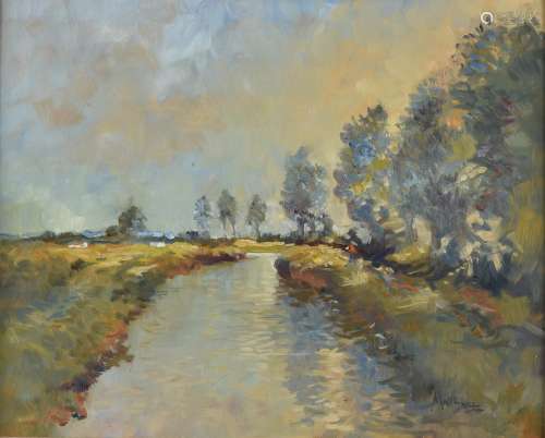 λ Matt Bruce (British 1915-2000), River landscape