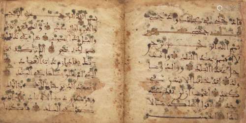 A Qur'an section, North Africa, 13th century, Qur'an LIV, sura al-qamar, middle of v.17 to. Qur'an