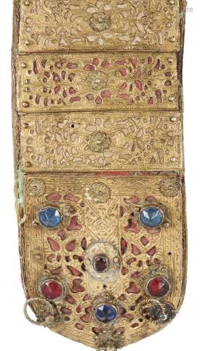 A gilt-copper (tombak) and leather belt, Ottoman Turkey or Provinces, late 18th/19th century with