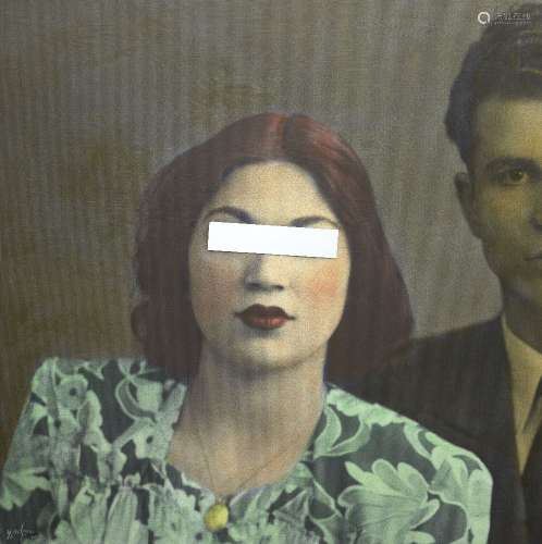 Samira Alikhanzadeh (Iranian, b. 1967), #3 from the Couple series, 2008, acrylic and mixed media