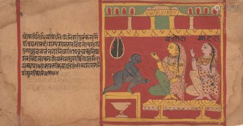 A folio from an illustrated manuscript of the Balagopalastuti, Gujarat, North West India, circa
