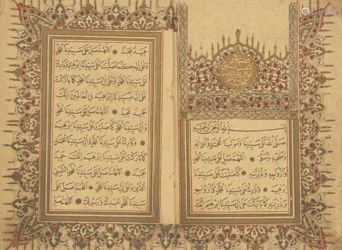 Two lithograph copies of Muhammad bin Sulayman al-Jazuli (d. 1465 AD): Dala’il al-Khayrat, Ottoman