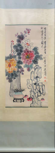 A FLOWER PATTERN PAINTING BY WUCHANGSHUO