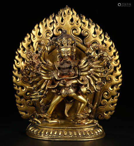 A GILT BRONZE CAST BUDDHA STATUE