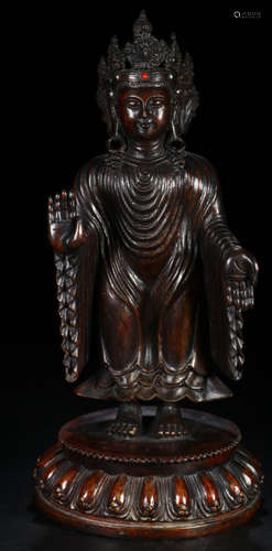 A CHENXIANG WOOD CARVED BUDDHA STATUE