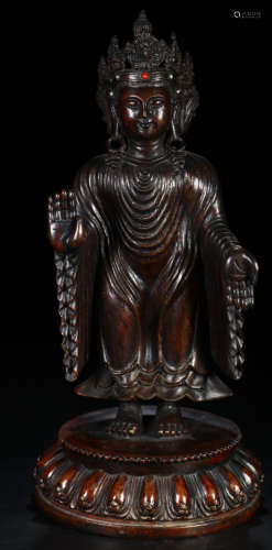 A CHENXIANG WOOD CARVED BUDDHA STATUE
