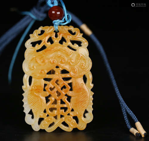 A HETIAN JADE AUSPICIOUS PATTERN TABLET