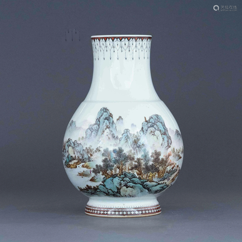 REPUBLIC POLYCHROME LANDSCAPE ZUN VASE