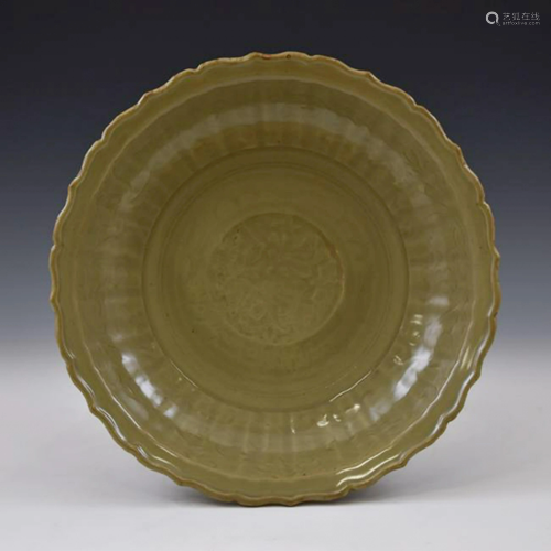 PEONY LONGQUAN CELADON BARBED-RIM CHAR…