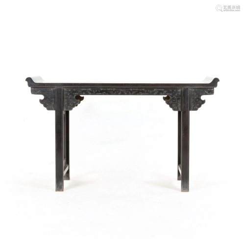 CHINESE ZITAN EVERTED RIM ALTAR TABLE