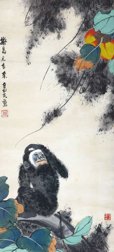 张其翼（1915-1968） 红叶猿猴