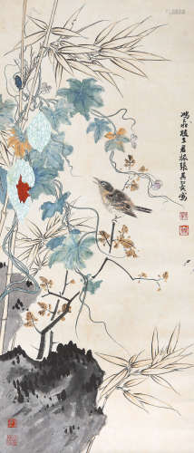 张其翼（1915-1968） 秋实小鸟