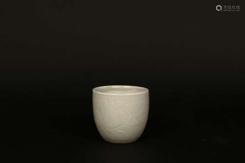 a chinese white glazed porcelain cup