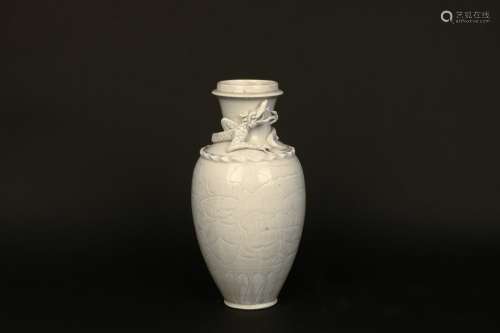 a chinese white glazed porcelain vase