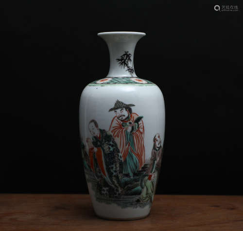 Bottle appreciation of colorful characters of Kangxi in Qing Dynasty
