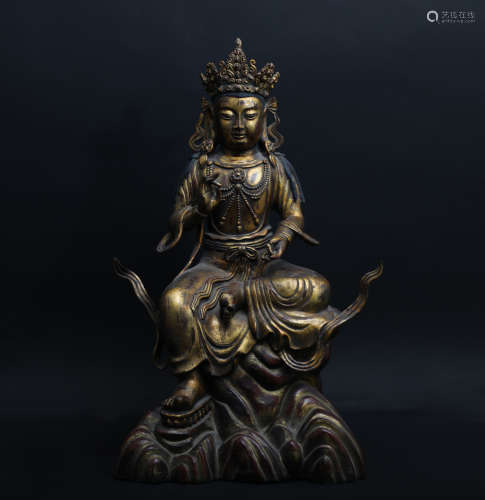 Bronze gilded Guanyin in Ming Dynasty