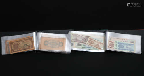 Three sets of old banknotes
