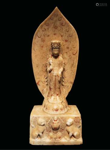 Statue of Bodhisattva on the back of the Northern Qi Dynasty