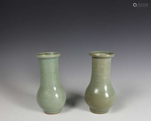 PAIR OF LONGQUAN CELADON VASES FROM CHRISTIE