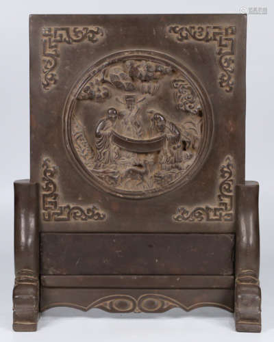 A DUAN STONE SCREEN CARVED WITH STORY&POETRY