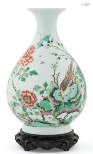 A WUCAI GLAZE VASE PAINTED WITH BIRD&FLOWER
