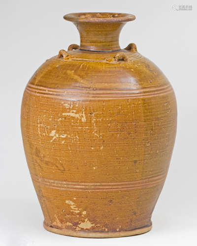 A TANG STYLE YELLOW GLAZED VASE