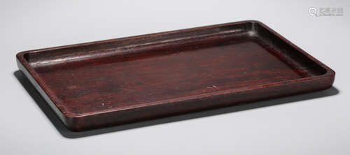 A HUALI WOOD CARVED TRAY